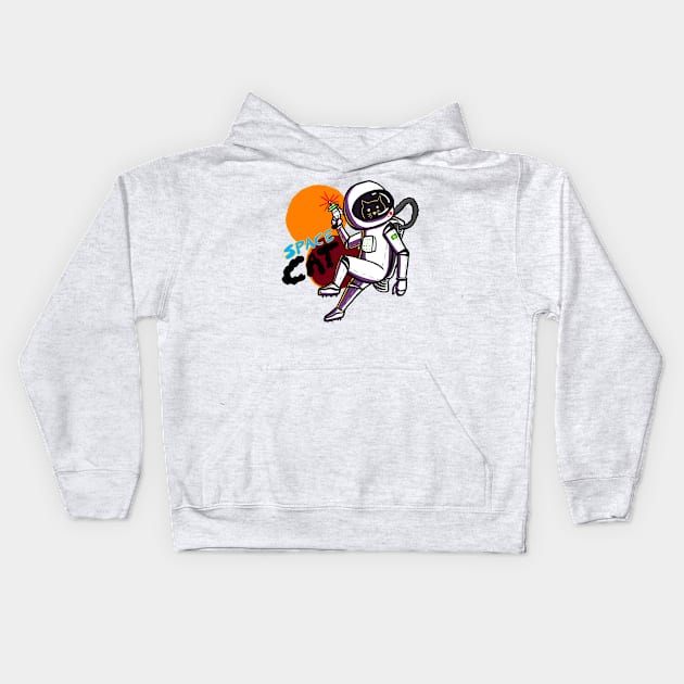 SpaceCat Kids Hoodie by NTDOM